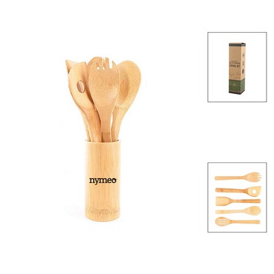 5 Piece Bamboo Kitchen Tool Set