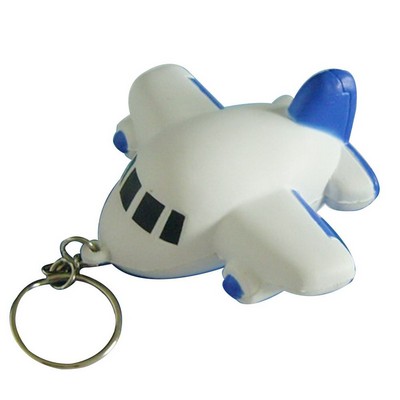 Airplane Shape Stress Ball Keychain