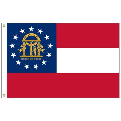 Georgia 3' x 5' Nylon Flag w/ Heading & Grommets