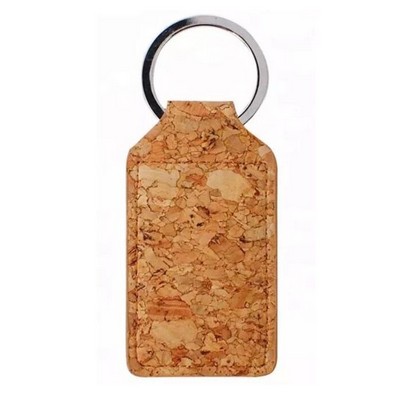 Rectangle Cork Keychain