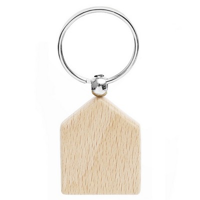 House Wood Keychain