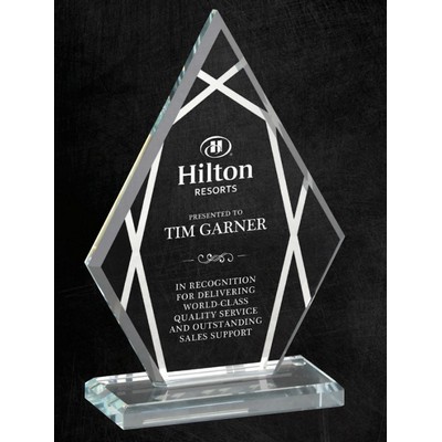 Contour Diamond Glass Award, 7" x 4"