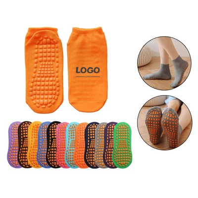 Kids Adults Anti-Slip Socks Trampoline Socks Cotton Short Socks