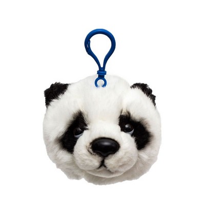 Plush Panda Head Keychain