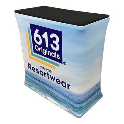 Case to Counter Podium Display w/ Stretch Polyester Graphic