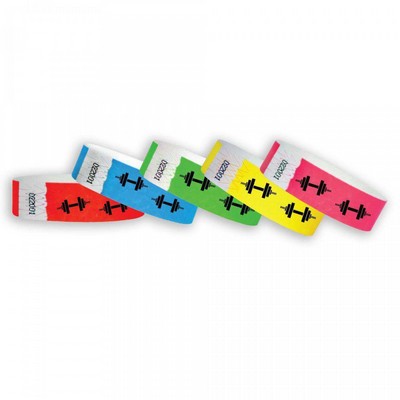 3/4" wide x 10" long - 3/4" Tyvek Sports Weight Wristbands Printed 1/0