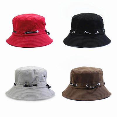 Bucket Hat With Adjustable Drawstring Design,