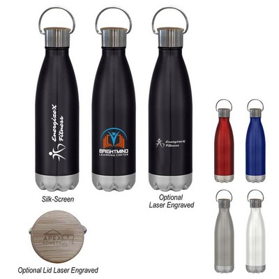 16 Oz. Urban Stainless Steel Bottle With Bamboo Lid