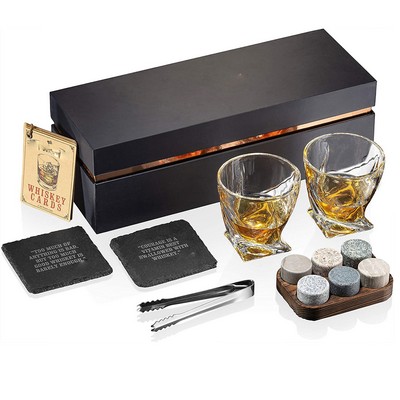 Whiskey Glass and Stones Set with a Classy Gift Box