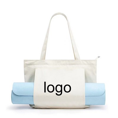 Yoga Pilates Mat Bag Canvas Tote Carrier Pocket