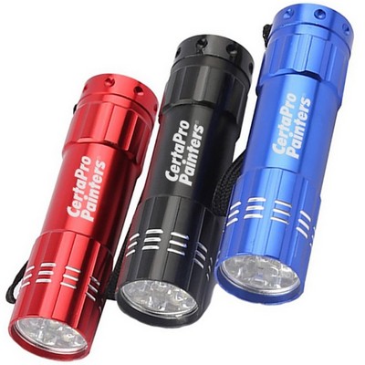 Aluminum 9 LED Flashlight