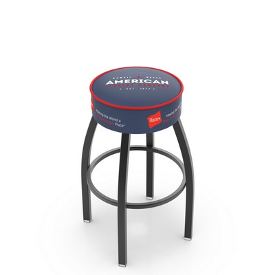 25" Swivel Stool w/Black Wrinkle Finish, 4" Cushion Seat and Customizable Top, Bead, Side Skirt