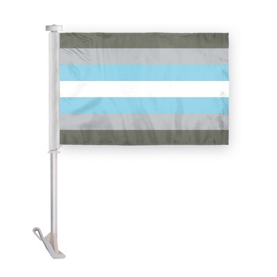 10.5" x 15" wPoly Demi boy Pride Premium Car Flag