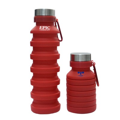 Silicone Foldable Water Bottles with Carabiner