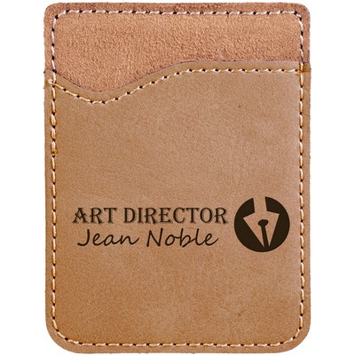 Light Brown Laserable Leatherette Phone Wallet