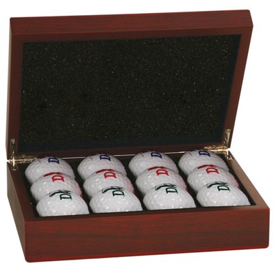 Rosewood Finish Golf Ball Box (balls not included)