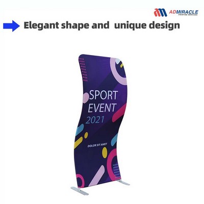 S Shape Fabric Banner Stand 1 Side