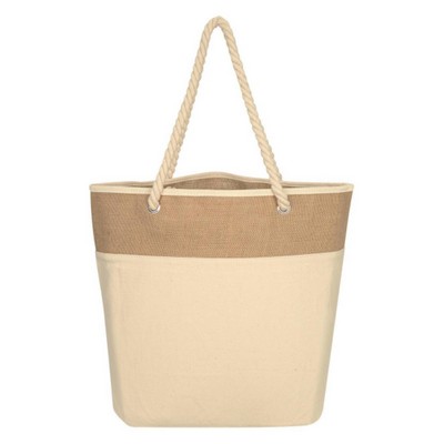 Burlap Rope Tote Bag