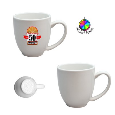 16 Oz. Vitrified White Bistro Mug (Four Color Process)