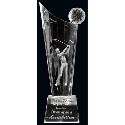 Optic Crystal 3D Laser Award, Award Trophy, 9"