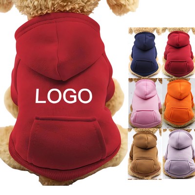 Winter Dog Hoodie Sweatshirts with Pockets