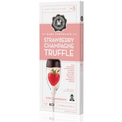 Dark Truffle Bar Strawberry Champagne