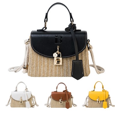 Jute/Burlap Straw Fashion Rattan Shoulder Cross-body bag