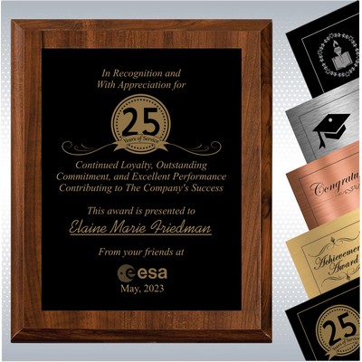 12" x 15" Cherry Finish Wood Plaque Personalized Years of Service Gift Award