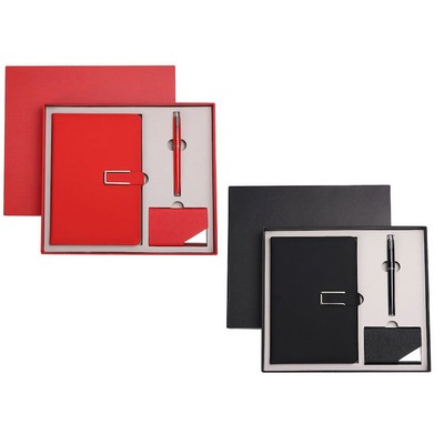 Executive Leather Business Notebook Gift Set