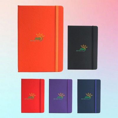 A5 Medium Size Business PU Hardcover Notebook with Elastic Strap Bookmark Cord