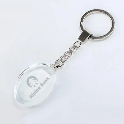 Oval Crystal Key Chain