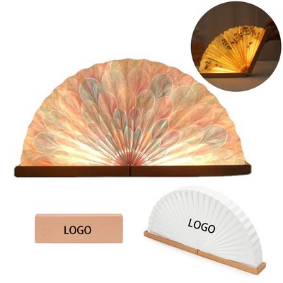 Wooden Fan LED Night Light Book Light Creative Gift