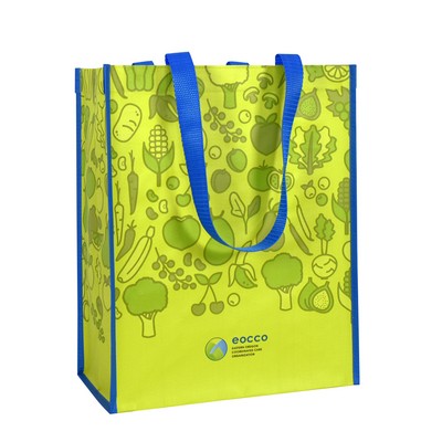 Custom Full-Color Laminated Woven Promotional Tote Bag 12"x15"x7"