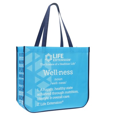 Custom Full-Color Laminated Non-Woven Round Cornered Promotional Tote Bag 16"x14"x6"