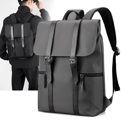 Flap Cover Leisure Travel Laptop Backpack For Men