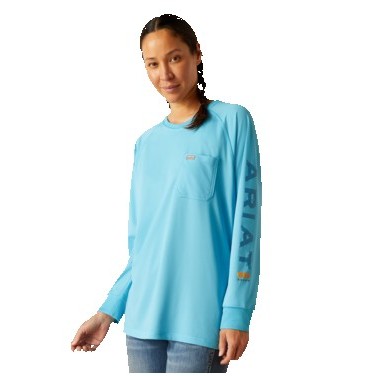 Rebar® Heat Fighter Norse Blue/Meadowbrook Long Sleeve T-Shirt