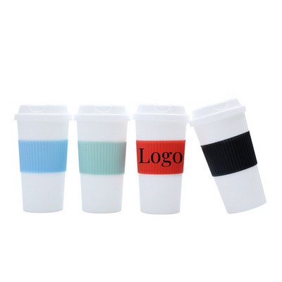 16 oz Solid Color Portable Thickened Coffee Cup