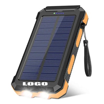 Solar Power Bank With LED Flashlight