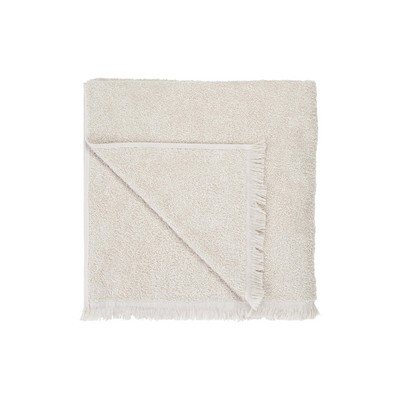 blomus Frino Moonbeam White Fringed Organic Cotton Terry Bath Towel