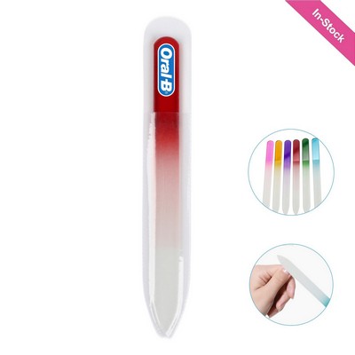 Extra-long Premium Tempered Glass Nail File in Clear Sleeve (5 1/2")