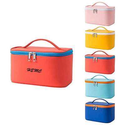 PU Portable Travel Makeup Bags Cosmetic Storage Organizer Bag