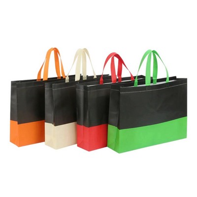 Laminated Non-Woven Two-Toned Tote Bag (12.5" X 4" X 11")