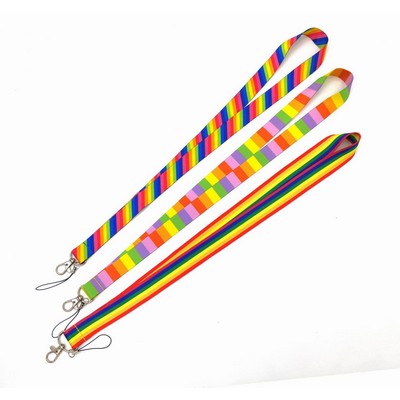 Recycled Polyester Rainbow Lanyard