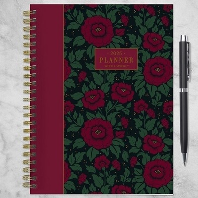 2025 Victorian Blooms Medium Weekly Monthly Planner