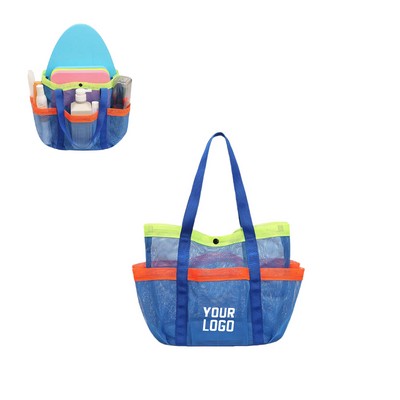 Polyester Multi-Pocket Shower Mesh Tote Bag