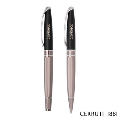 Cerruti 1881® Abbey Ballpoint & Rollerball Pen Gift Set - Diamond Gun Metal