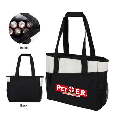 600D Two-Tone 20 Can Cooler Tote Bag