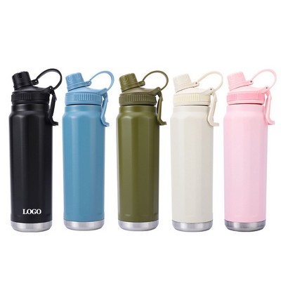 Portable Diamond Shape Water Bottle with Hook - 27 Oz.