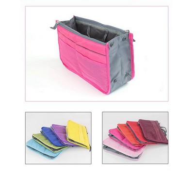 Portable Makeup Bag with Double Zipper