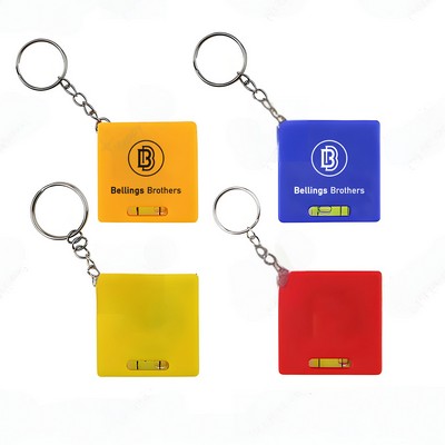 Square Tape Measure with Level & Keychain